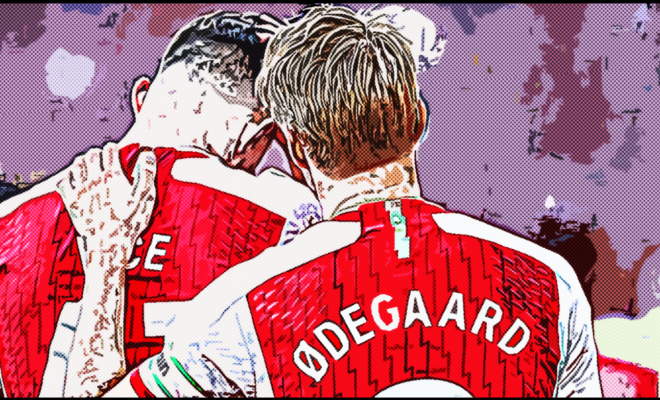 Arsenal midfielders Declan Rice and Martin Ødegaard